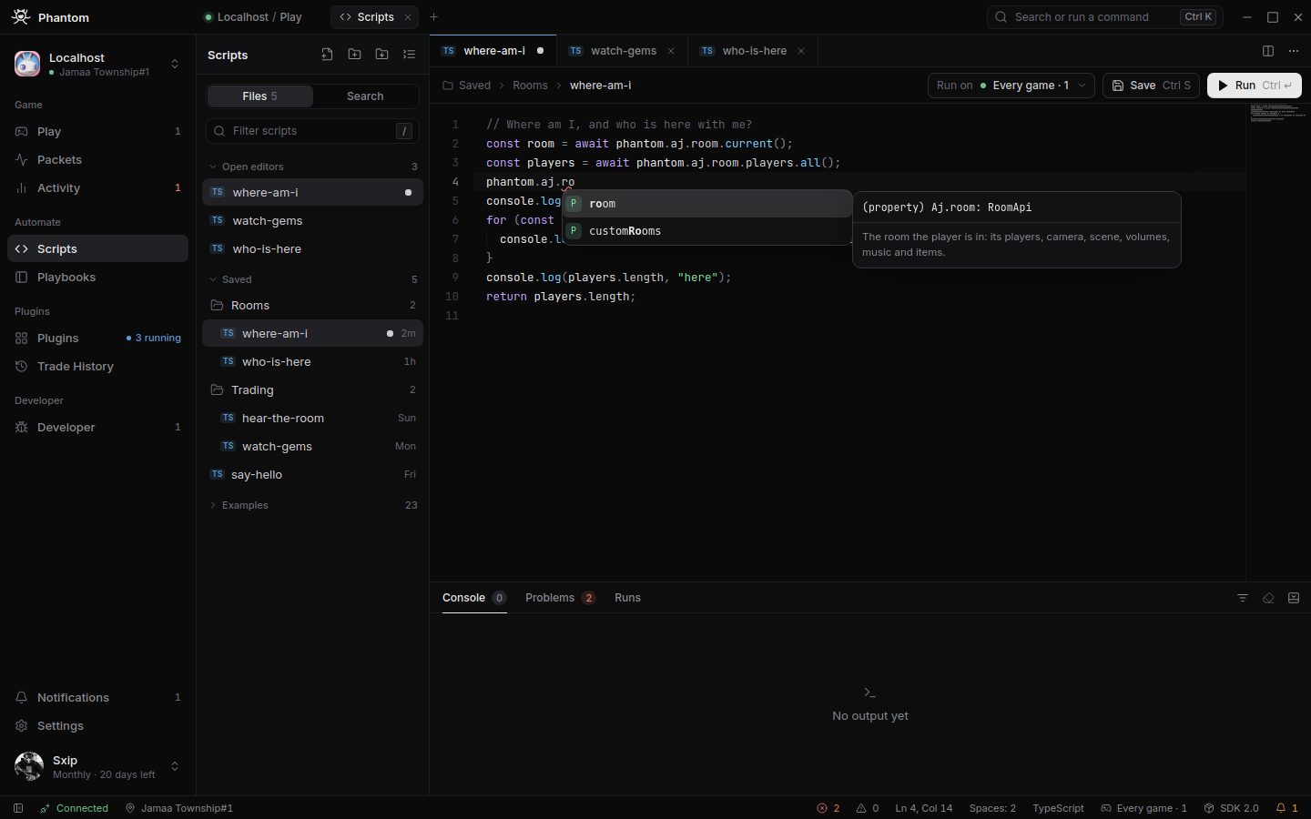 A list of suggestions with the SDK's docs beside it